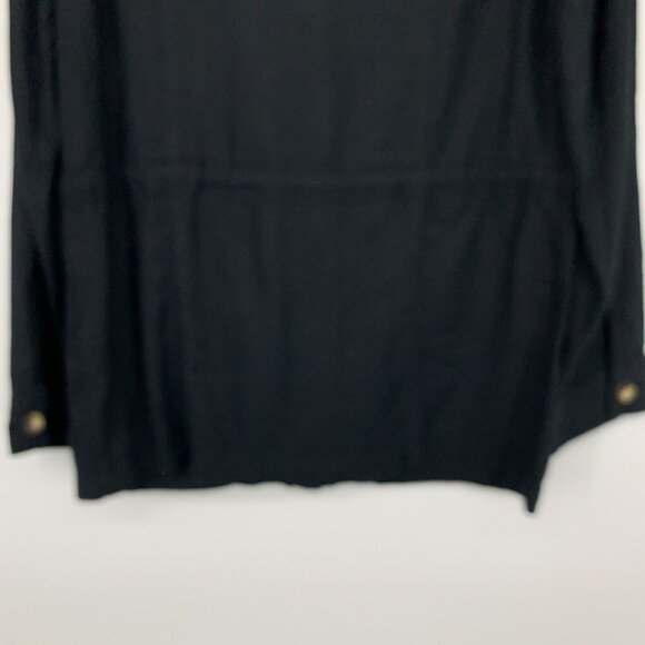 Market & Spruce Jacket Cara Black Linen Blend Button Zip - Picture 10 of 12